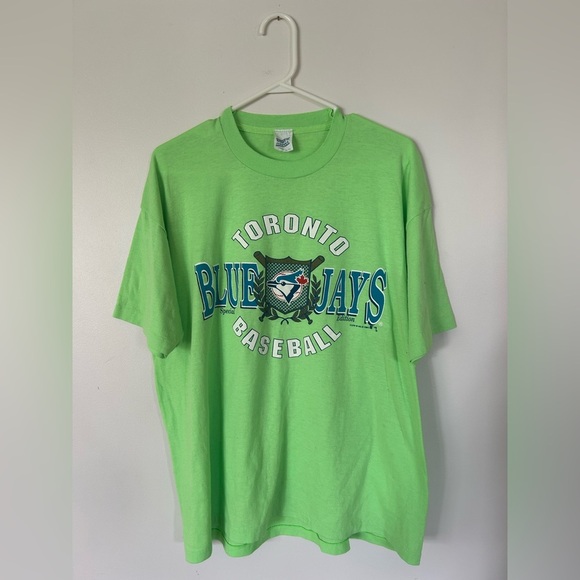Vintage Toronto Blue Jays Green T-Shirt XL 1991 - Picture 1 of 6